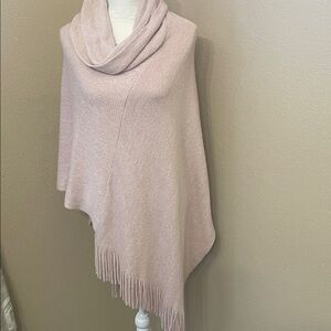 Chico’s Pink Shimmer Cowlneck Poncho